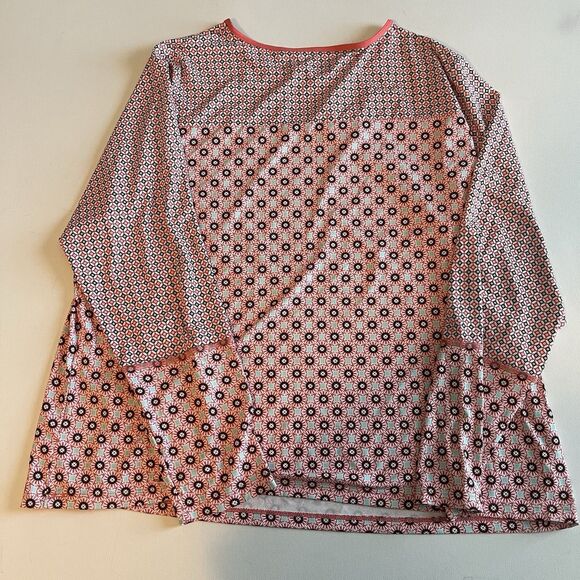 Lands End Women’s Plus 1x Long Sleeve Crew Neck Rash Guard UPF 50 Swim Tee Pink - Picture 11 of 11